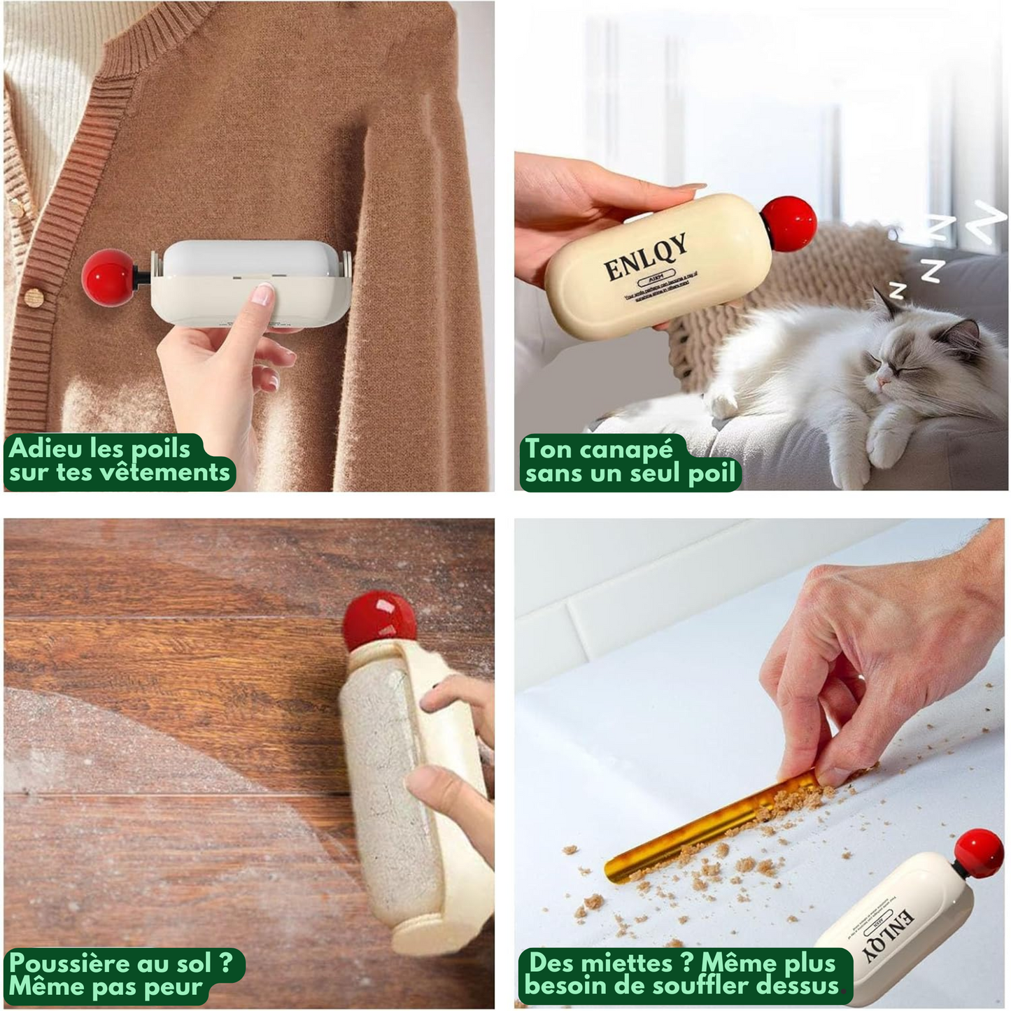 Brosse 2-en-1 Zéro Poils & Bouloches